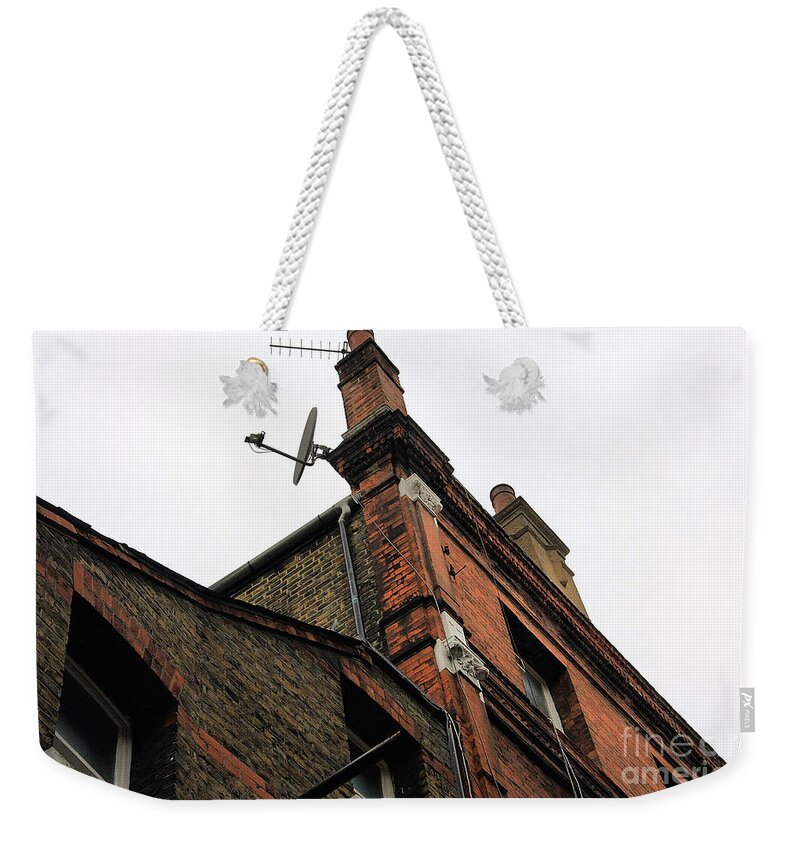 Old Weekender Tote Bag featuring the photograph Old Brick and High Tech - A Southwark Impression by Steve Ember