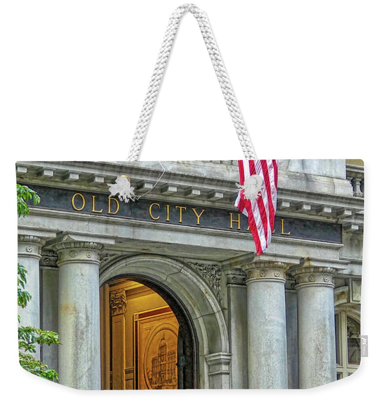 Boston Weekender Tote Bag featuring the photograph Old City Hall of Boston by Amy Dundon