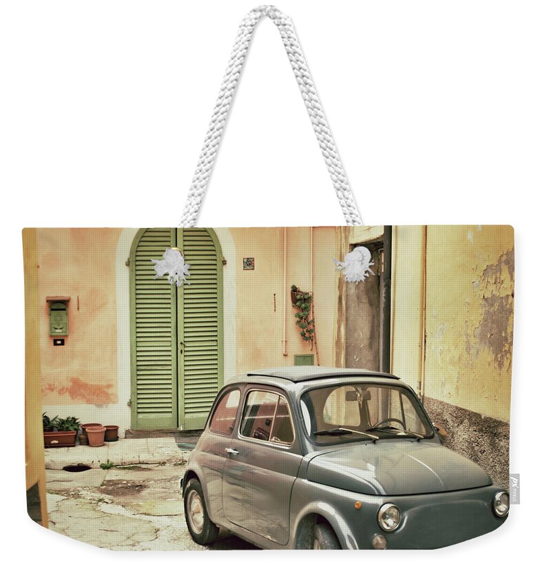 Aging Process Weekender Tote Bag featuring the photograph Old Italian Car by Seanshot