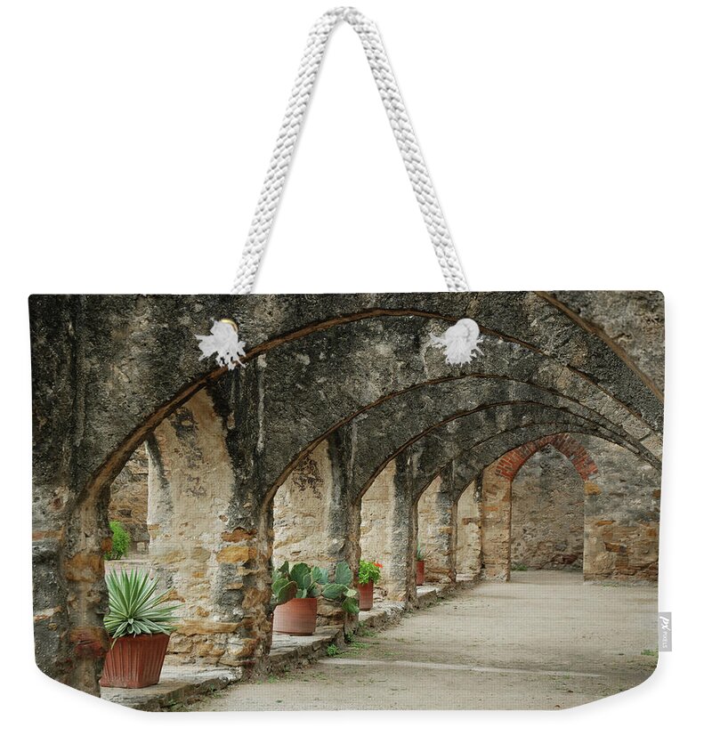 Arch Weekender Tote Bag featuring the photograph Old Mission Archway by Skibreck
