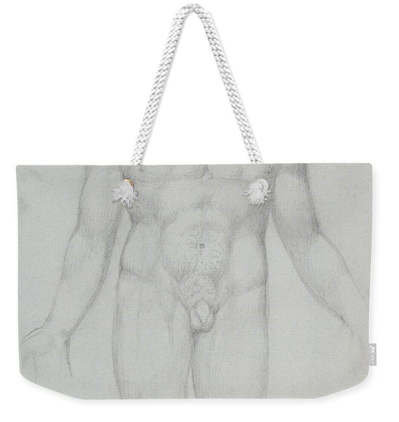 Blake Weekender Tote Bag featuring the drawing Old Parr When Young, 1820 by William Blake