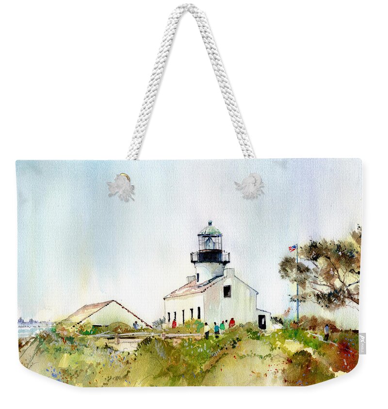 Visco Weekender Tote Bag featuring the painting Old Point Loma Light by P Anthony Visco