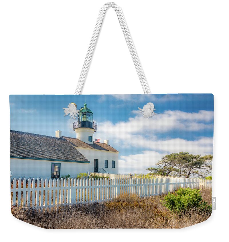 Cabrillo National Monument Weekender Tote Bag featuring the photograph Old Point Loma Lighthouse - Photographic by Peter Tellone