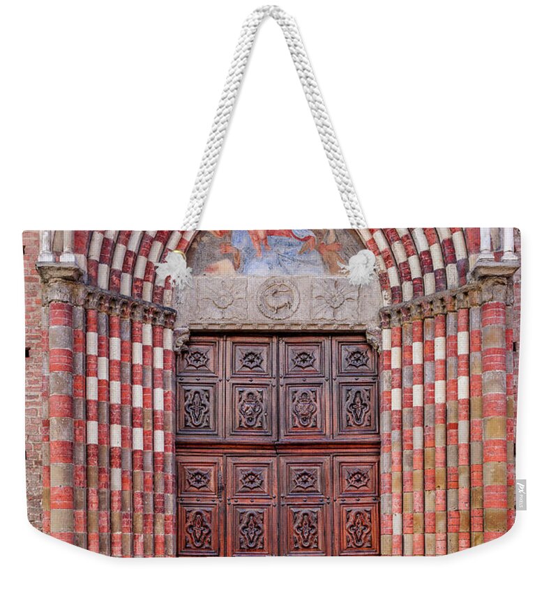 Arch Weekender Tote Bag featuring the photograph Old Wooden Door At The Entrance To by Rglinsky