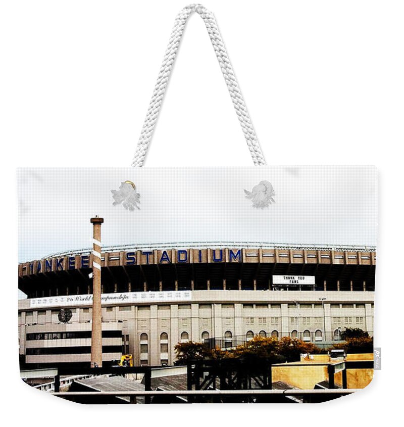 Yankees Weekender Tote Bag featuring the photograph Old Yankee Stadium by Jose Rojas