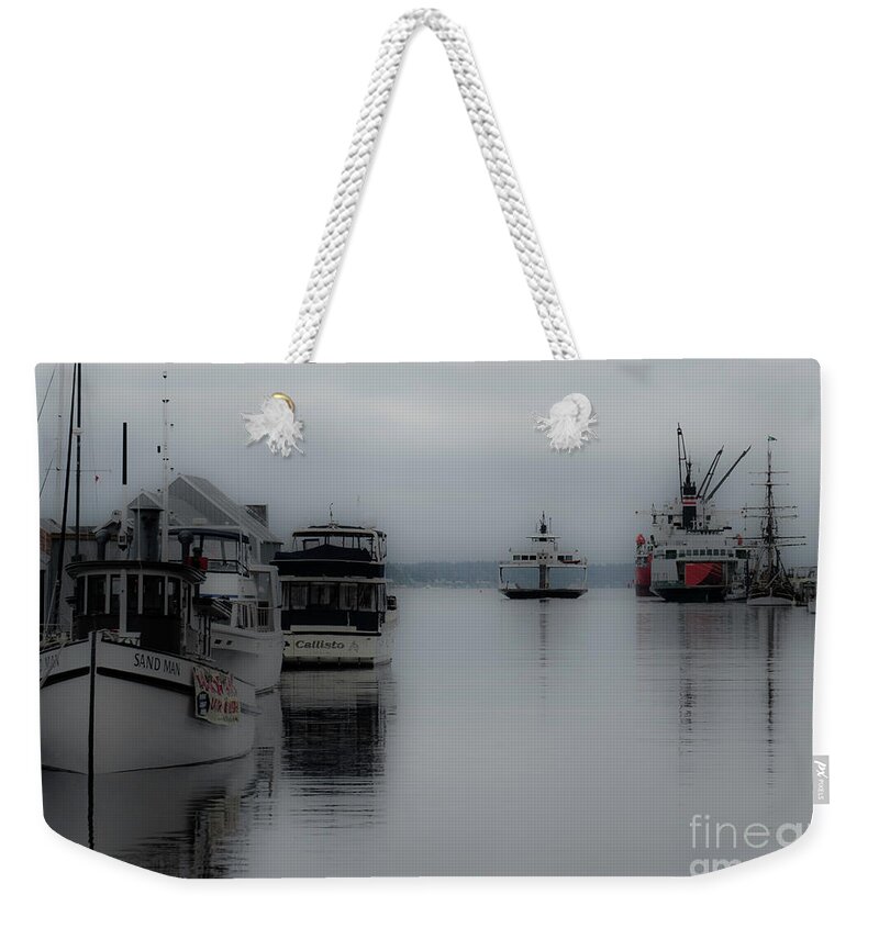 Fine Art Weekender Tote Bag featuring the photograph Oly Harbor Days by Chuck Flewelling