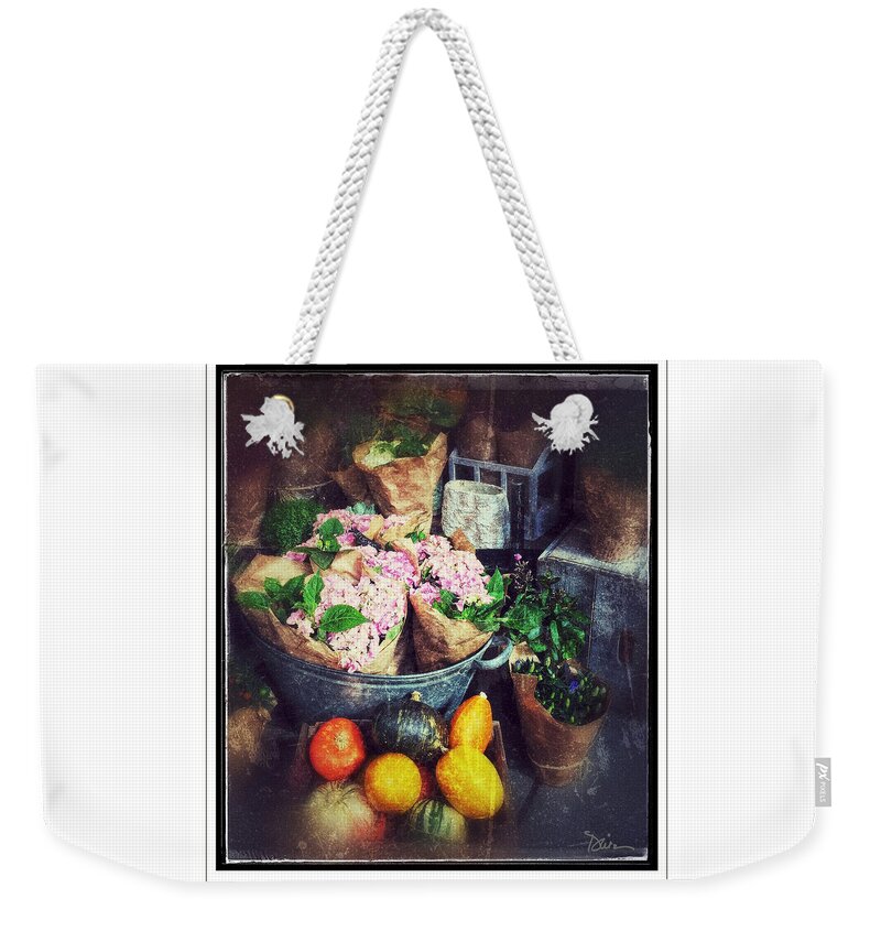 Fresh Produce Weekender Tote Bag featuring the photograph On Display by Peggy Dietz