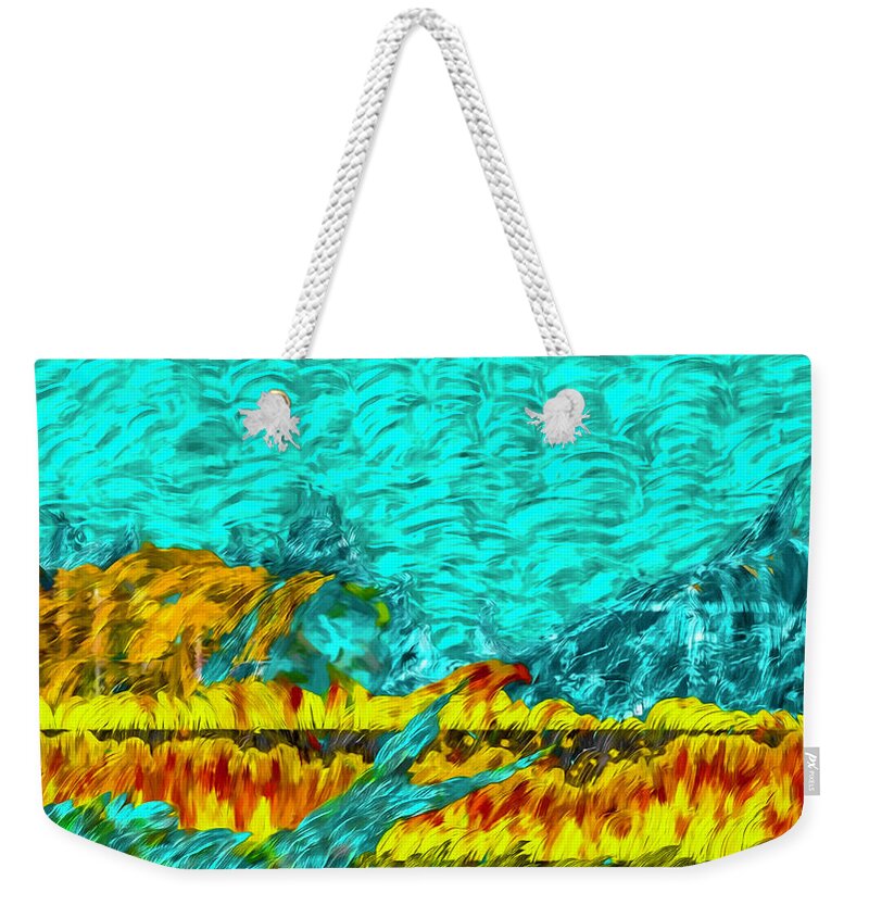 Fire Weekender Tote Bag featuring the digital art On Fire Abs #i4 by Leif Sohlman
