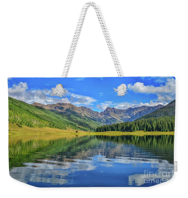 Lake Weekender Tote Bag featuring the photograph On the Lake by Melissa Lipton