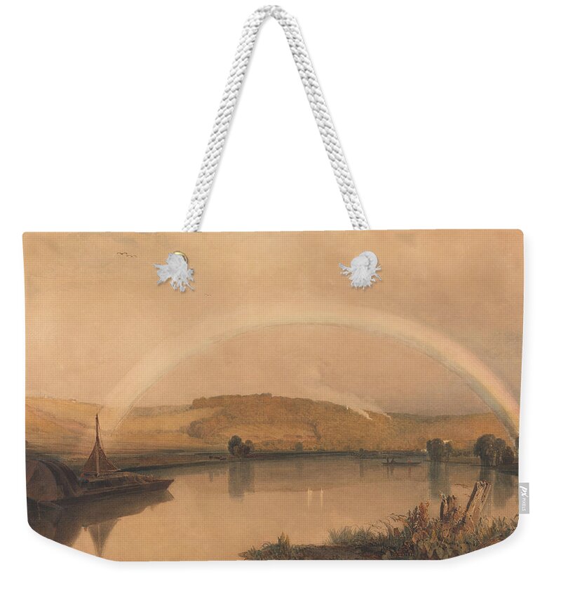 19th Century Art Weekender Tote Bag featuring the drawing On the Thames by Peter De Wint