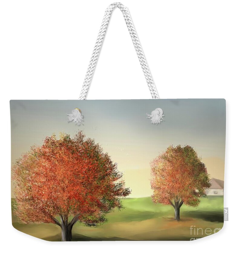Maple Weekender Tote Bag featuring the painting On the Way Home by Ana Borras