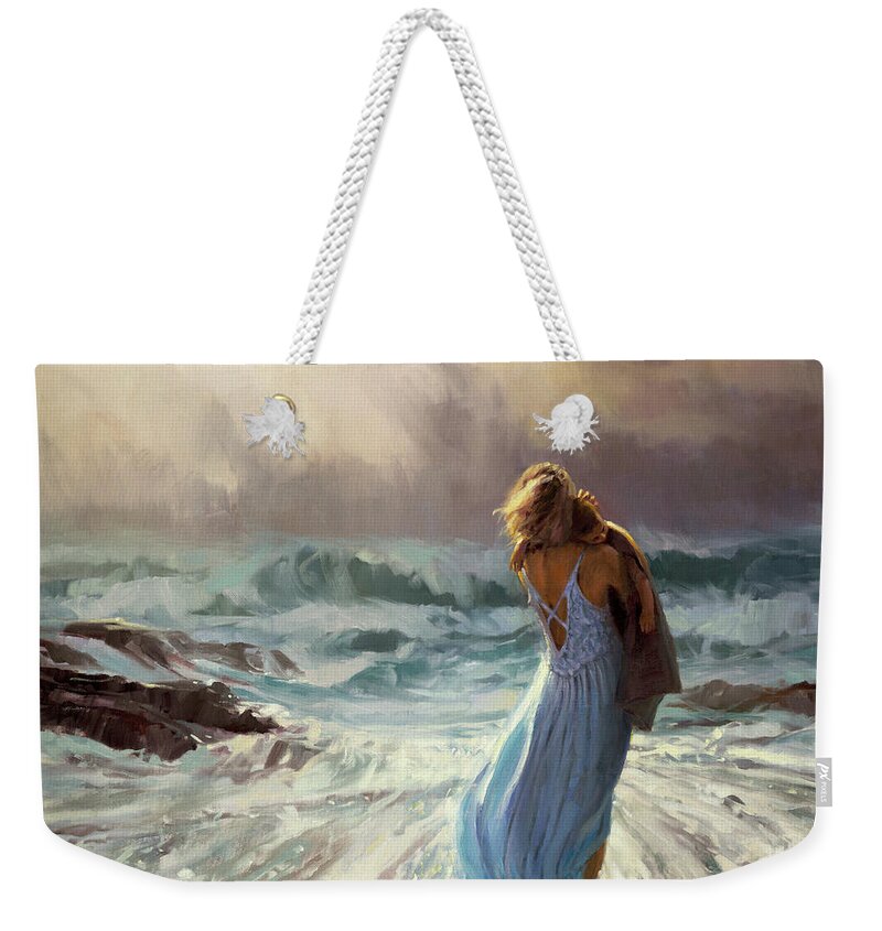 Ocean Weekender Tote Bag featuring the painting On Watch by Steve Henderson