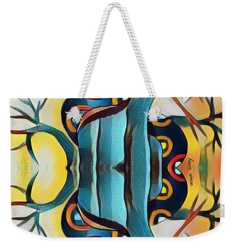 Fania Simon Weekender Tote Bag featuring the mixed media One on every tree by Fania Simon