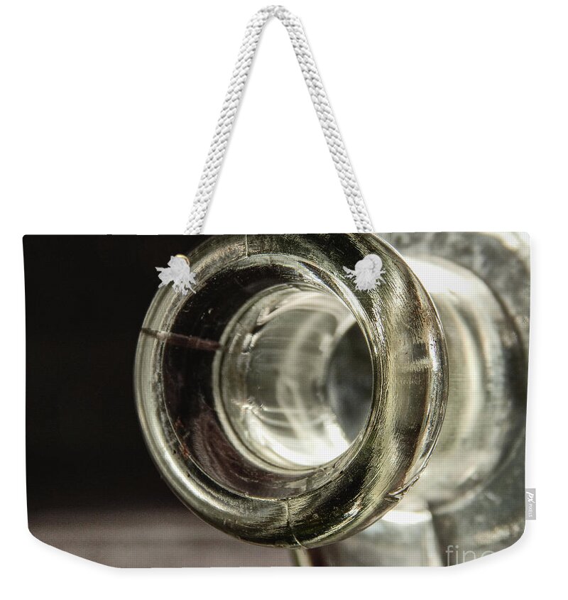 Glass Bottle Weekender Tote Bag featuring the photograph Opening of Glass Bottle by Phil Perkins