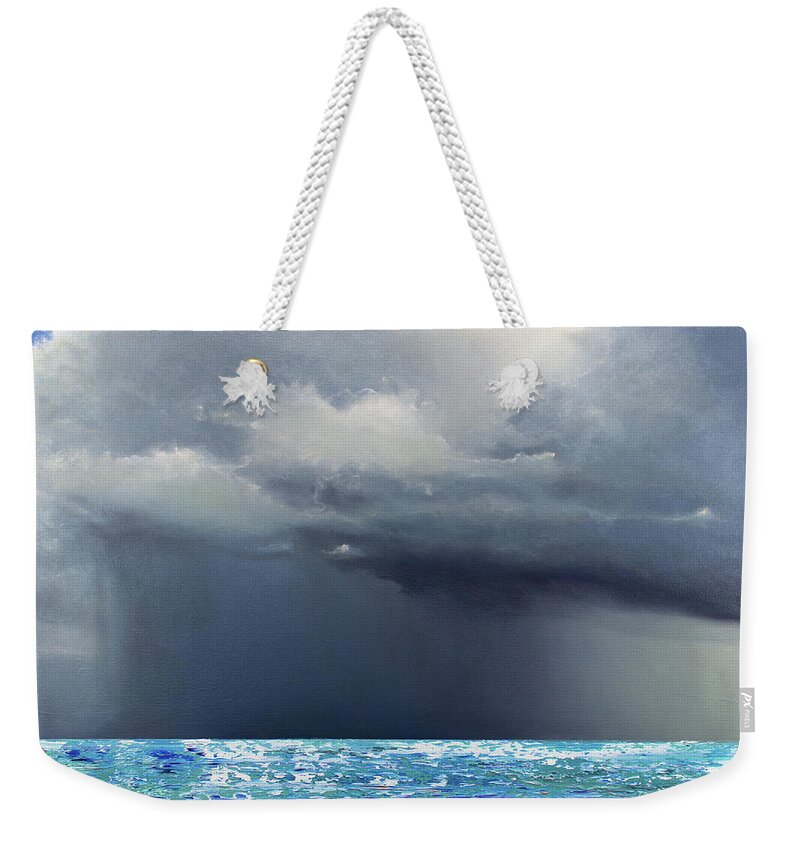 Derek Kaplan Weekender Tote Bag featuring the painting Opt.26.19 'Storm' by Derek Kaplan