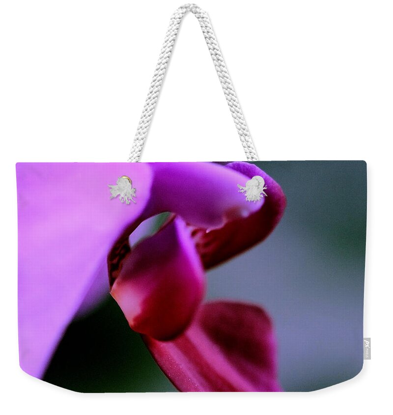 Flower Weekender Tote Bag featuring the digital art Orchid Jewel by Sherry Hallemeier