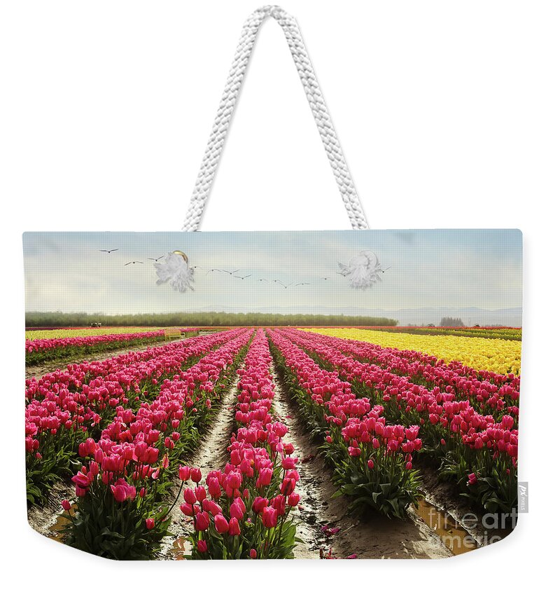 Tulips Weekender Tote Bag featuring the photograph Oregon tulip festival by Sylvia Cook