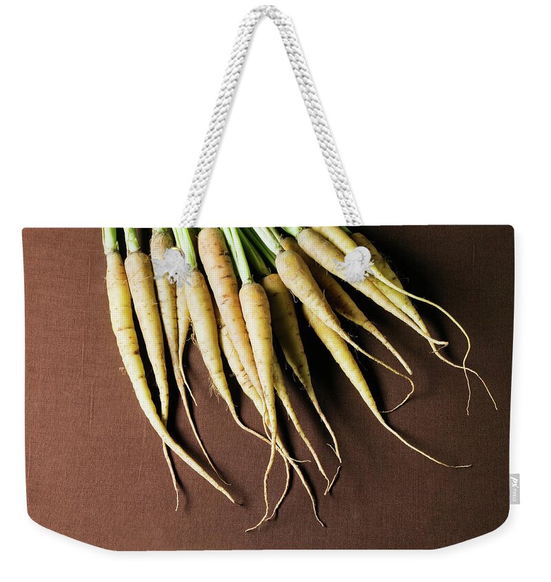 Sparse Weekender Tote Bag featuring the photograph Organic Turnips by Monica Rodriguez