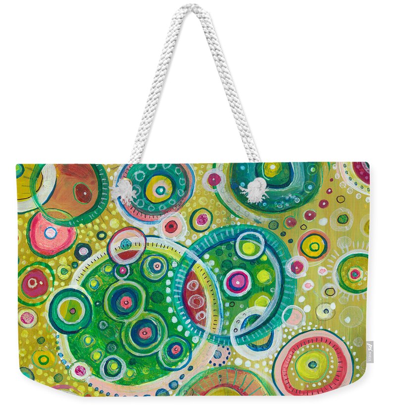 Contemporary Weekender Tote Bag featuring the painting Organized Chaos by Tanielle Childers