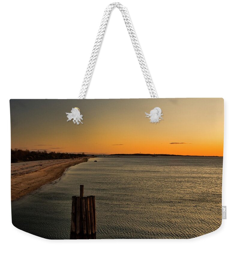 Sunrise Weekender Tote Bag featuring the photograph Orient Sunrise by Cathy Kovarik