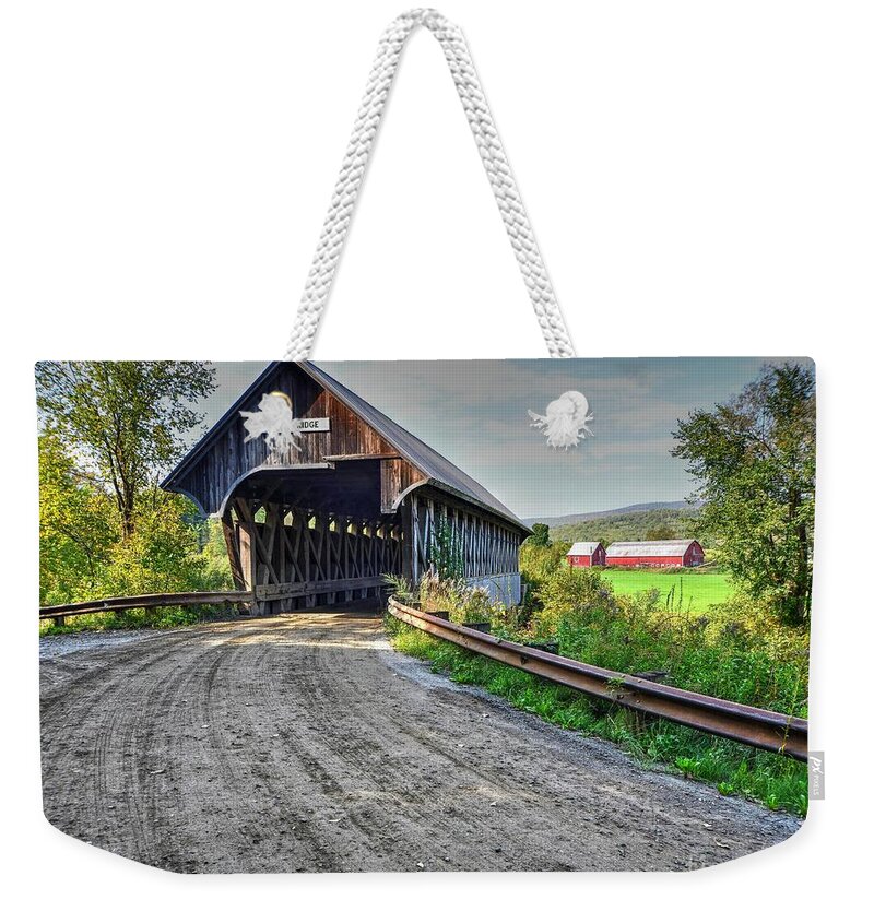 Orne Covered Bridge Weekender Tote Bag featuring the photograph Orne Covered Bridge by Steve Brown