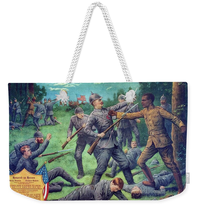 Colored Weekender Tote Bag featuring the painting Our Colored Heroes by E.G. Renesch