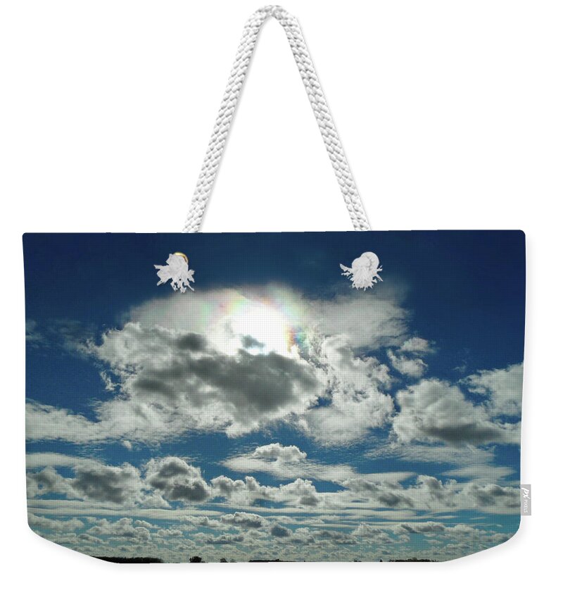 Out Of The Blue Weekender Tote Bag featuring the photograph Out Of The Blue 1 by Cyryn Fyrcyd