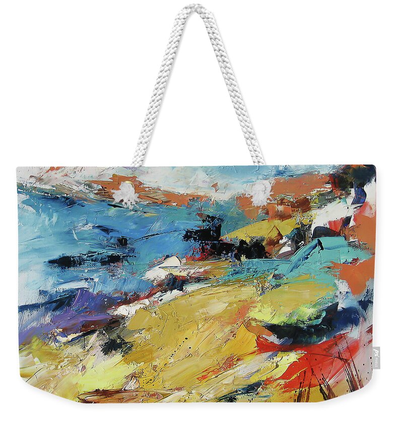 Over The Hills And Far Away Weekender Tote Bag featuring the painting Over the Hills and Far Away by Elise Palmigiani
