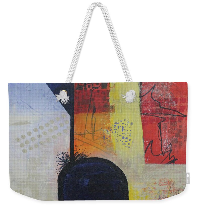 Abstract Weekender Tote Bag featuring the painting Overflowing by April Burton