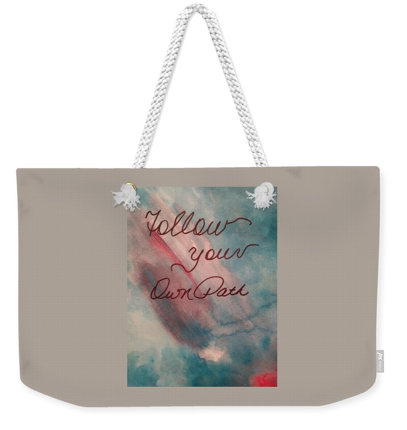 Abstract Weekender Tote Bag featuring the painting Own Path by Tina Marie Gill