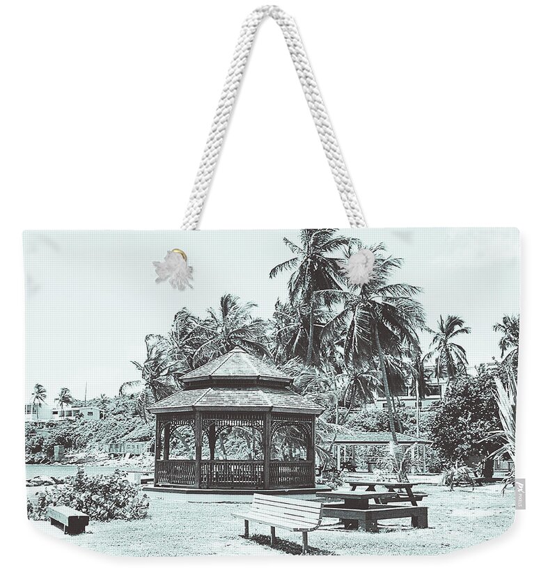 Pagoda Weekender Tote Bag featuring the photograph Pagoda on the Sea by Climate Change VI - Sales