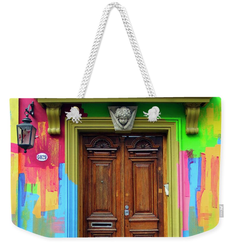 Entrance Weekender Tote Bag featuring the photograph Painted Entrance, Palermo, Buenos Aires by Kurt Van Wagner
