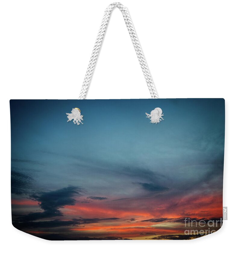 Sunset Weekender Tote Bag featuring the photograph Painted Sunset by Kathy Strauss