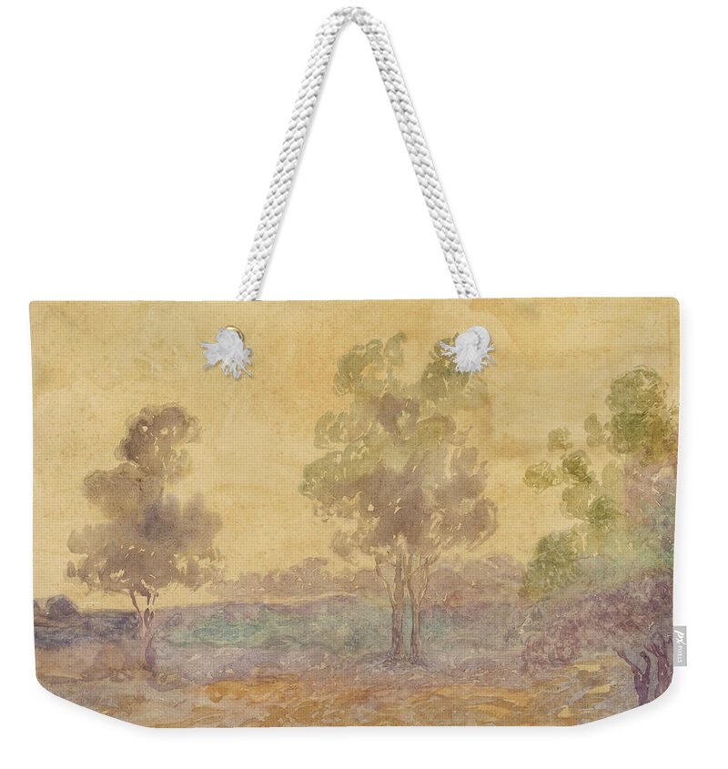 19th Century Art Weekender Tote Bag featuring the drawing Paisaje/Atardecer by Martin Malharro
