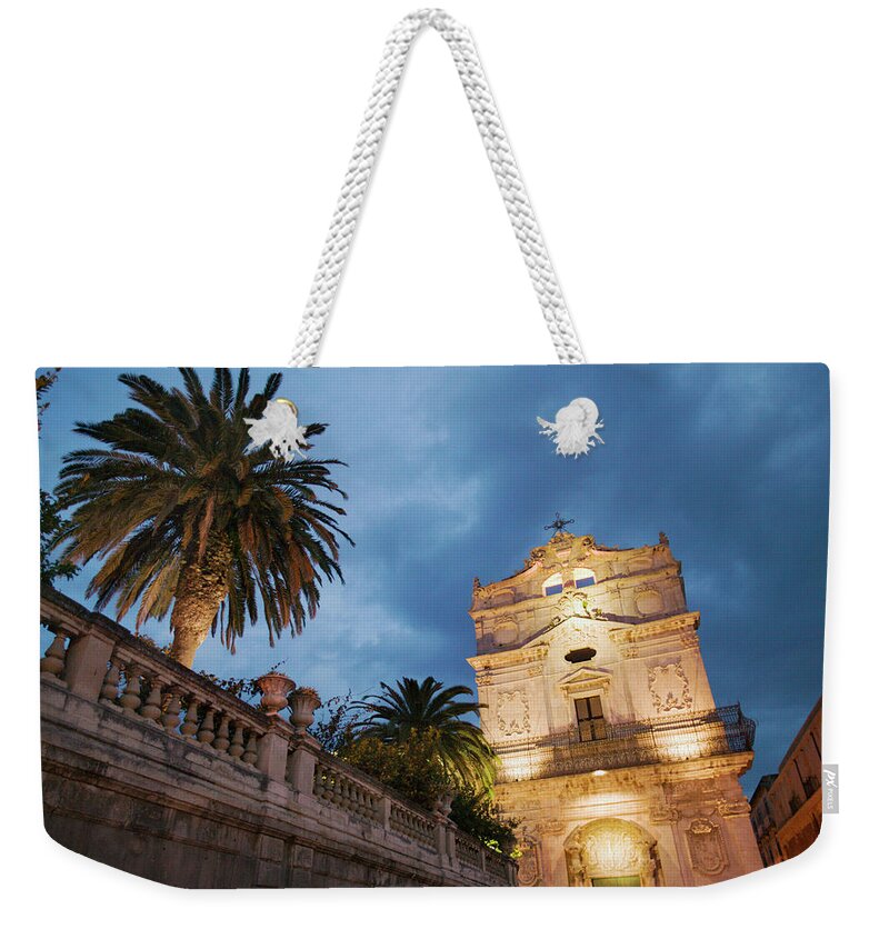 Fan Palm Tree Weekender Tote Bag featuring the photograph Palazzo Arcivescovile, Piazza Del by Renaud Visage