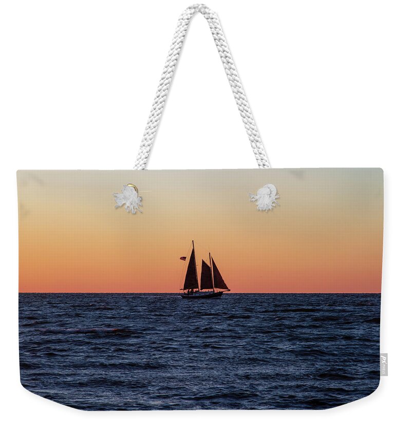 Sunset Weekender Tote Bag featuring the photograph Pamlico Sound Sunset 2010-10 02 by Jim Dollar