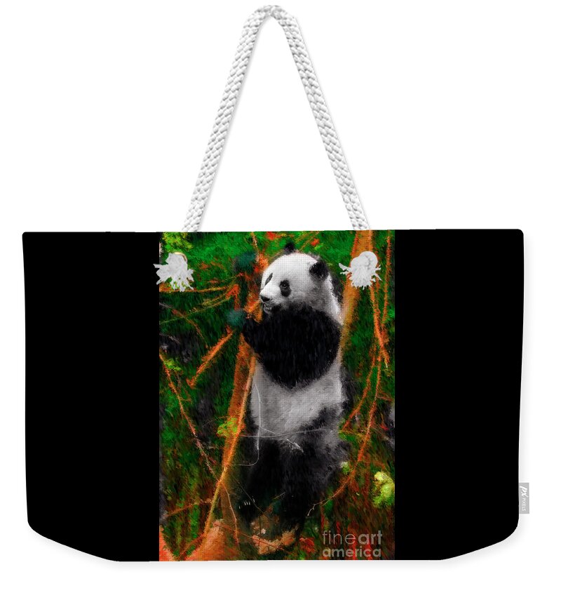  Weekender Tote Bag featuring the photograph Panda Bear Lunch by Blake Richards