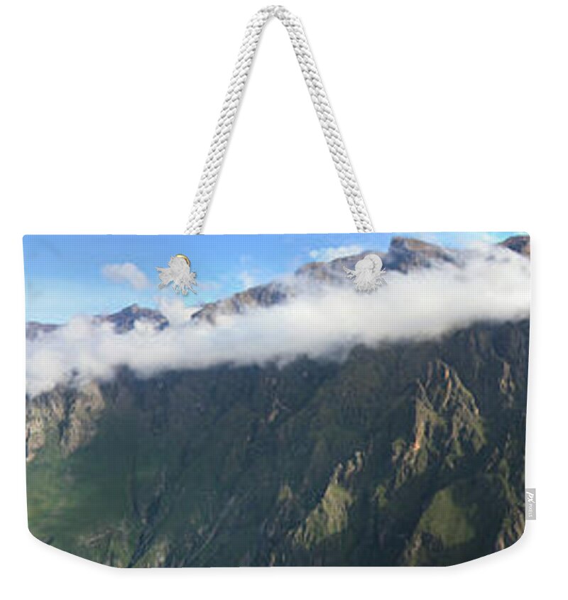 Panoramic Weekender Tote Bag featuring the photograph Panoramic Picture Of Canyon Del Colca by Onfokus