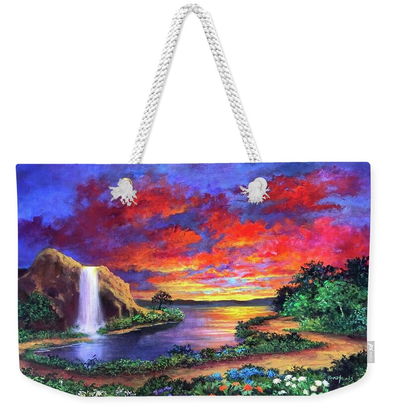 Paradise Weekender Tote Bag featuring the painting Paradise Dreams by Rand Burns