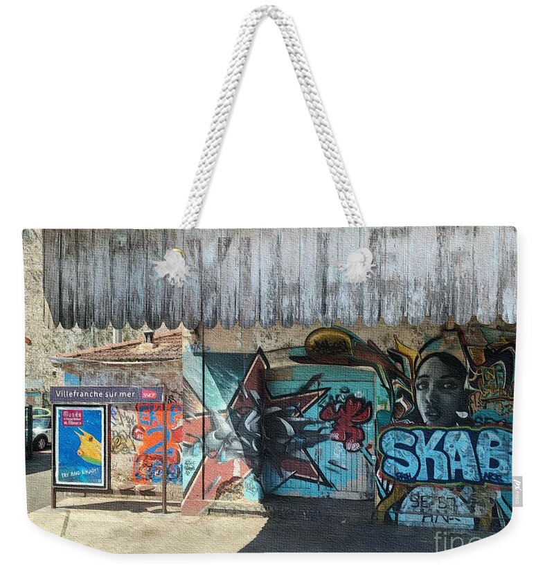 Train Station Weekender Tote Bag featuring the digital art Passing Villefranche sur mer by Diana Rajala
