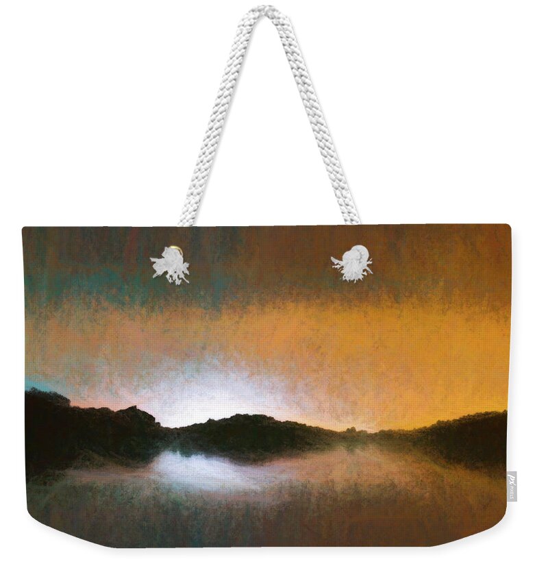 Abstract Weekender Tote Bag featuring the digital art Pastel Water Abstract by Robert FERD Frank