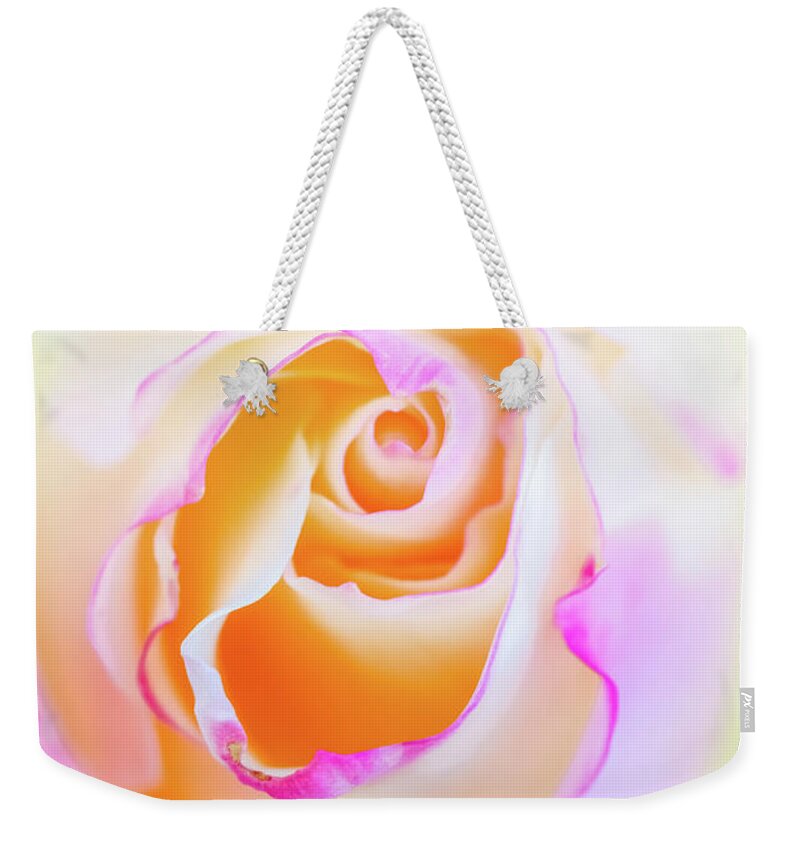 Macro Weekender Tote Bag featuring the photograph Pastels by Laura Roberts