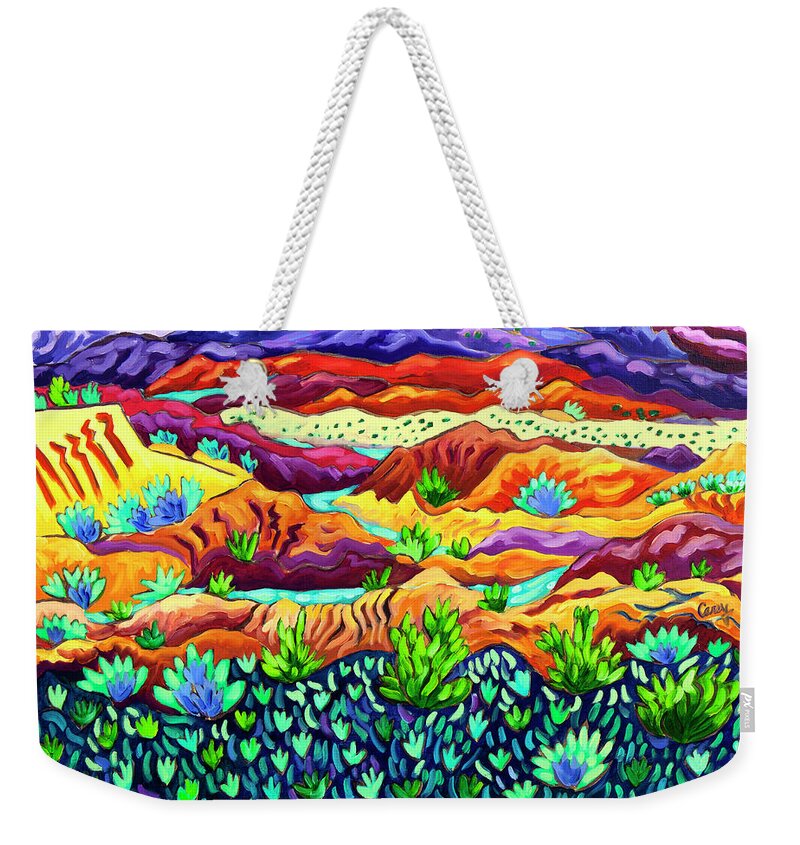  Weekender Tote Bag featuring the painting Patterns of Night by Cathy Carey