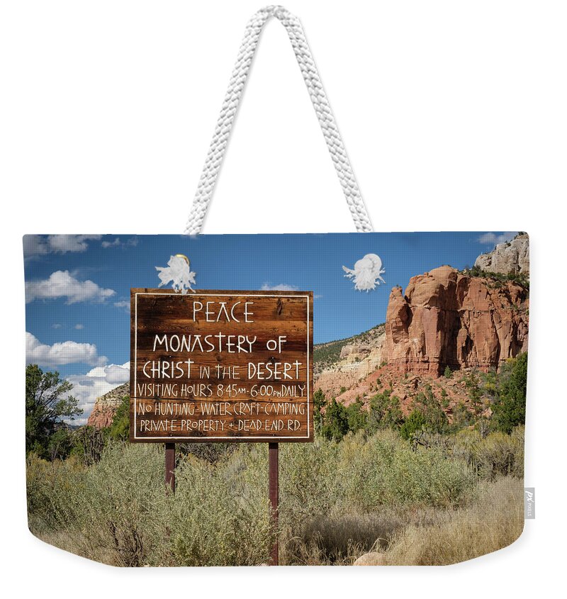Catholic Weekender Tote Bag featuring the photograph Peace Be With You by Mary Lee Dereske