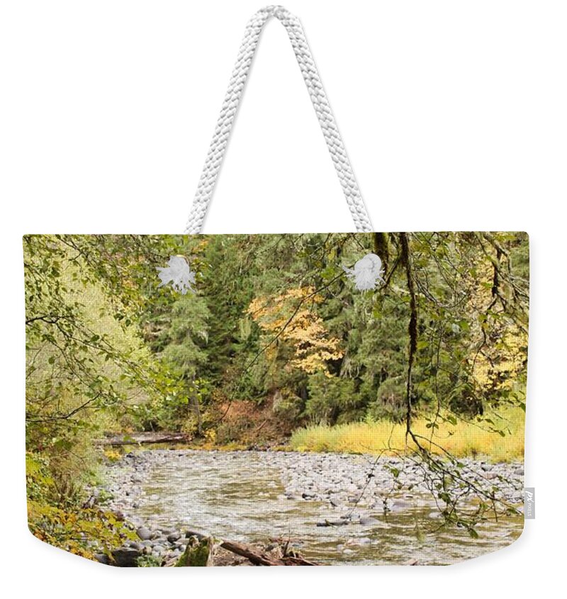 Molalla Weekender Tote Bag featuring the photograph Peaceful Molalla River by Brian Eberly