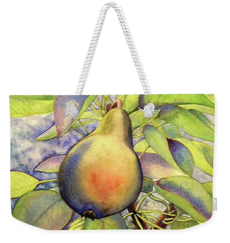 Pear Weekender Tote Bag featuring the painting Pear of Paradise by Amy Stielstra