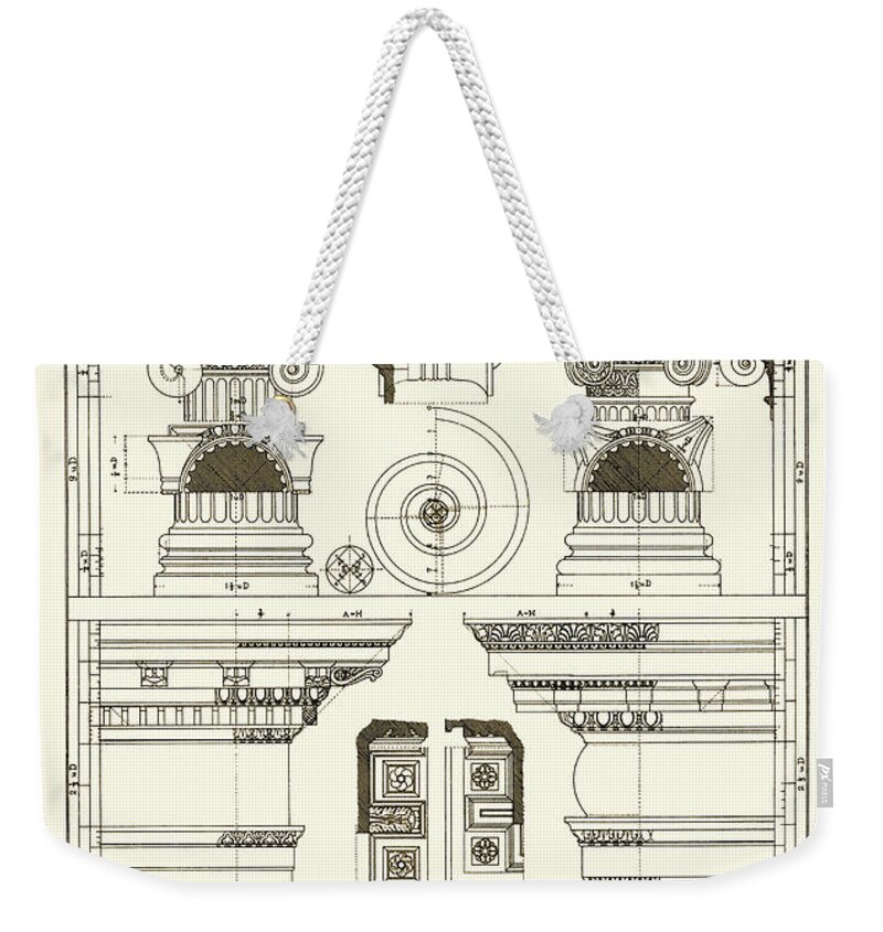 Renaissance Weekender Tote Bag featuring the painting Pediments of the Renaissance by J. Buhlmann