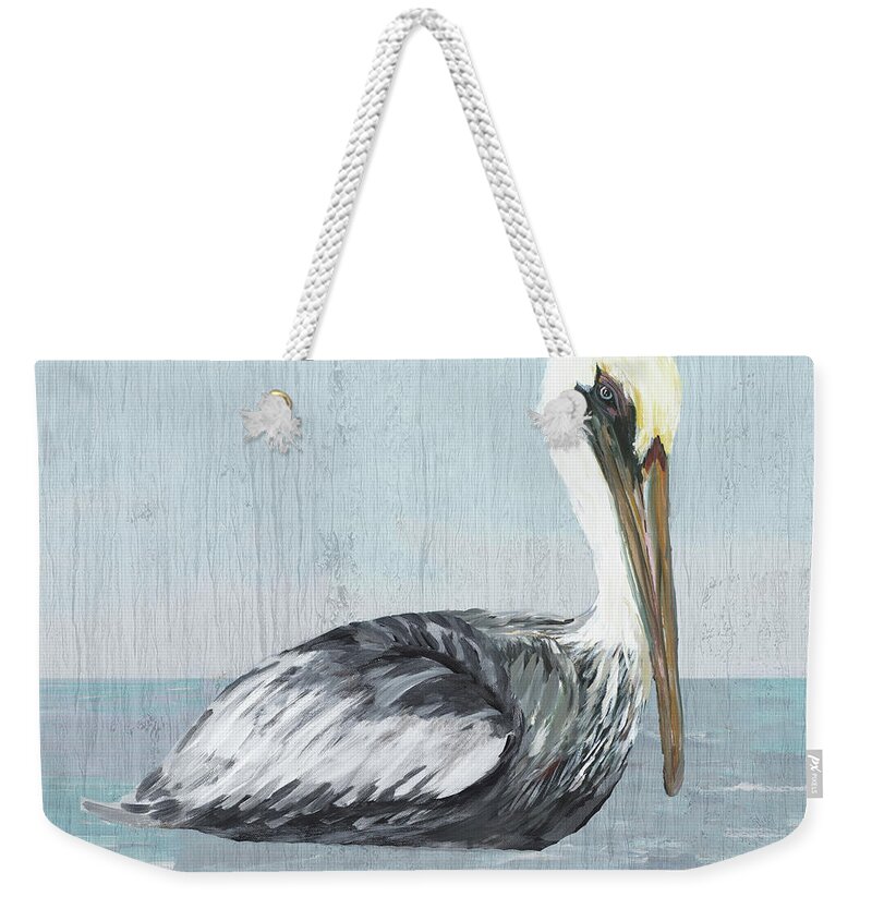 Pelican Weekender Tote Bag featuring the painting Pelican Wash IIi by South Social D