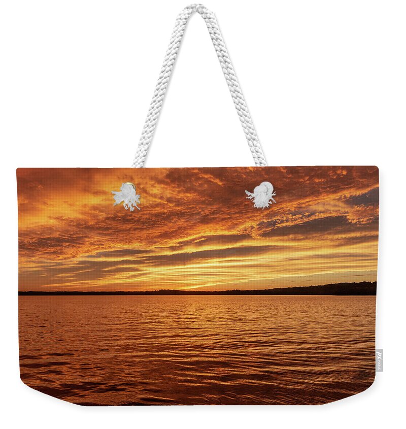 Percy Priest Lake Weekender Tote Bag featuring the photograph Percy Priest Lake Sunset by D K Wall