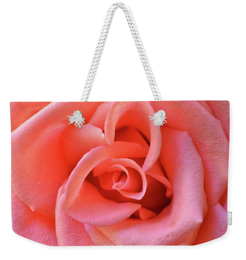 Coral Weekender Tote Bag featuring the photograph Perfection by Michelle Wermuth